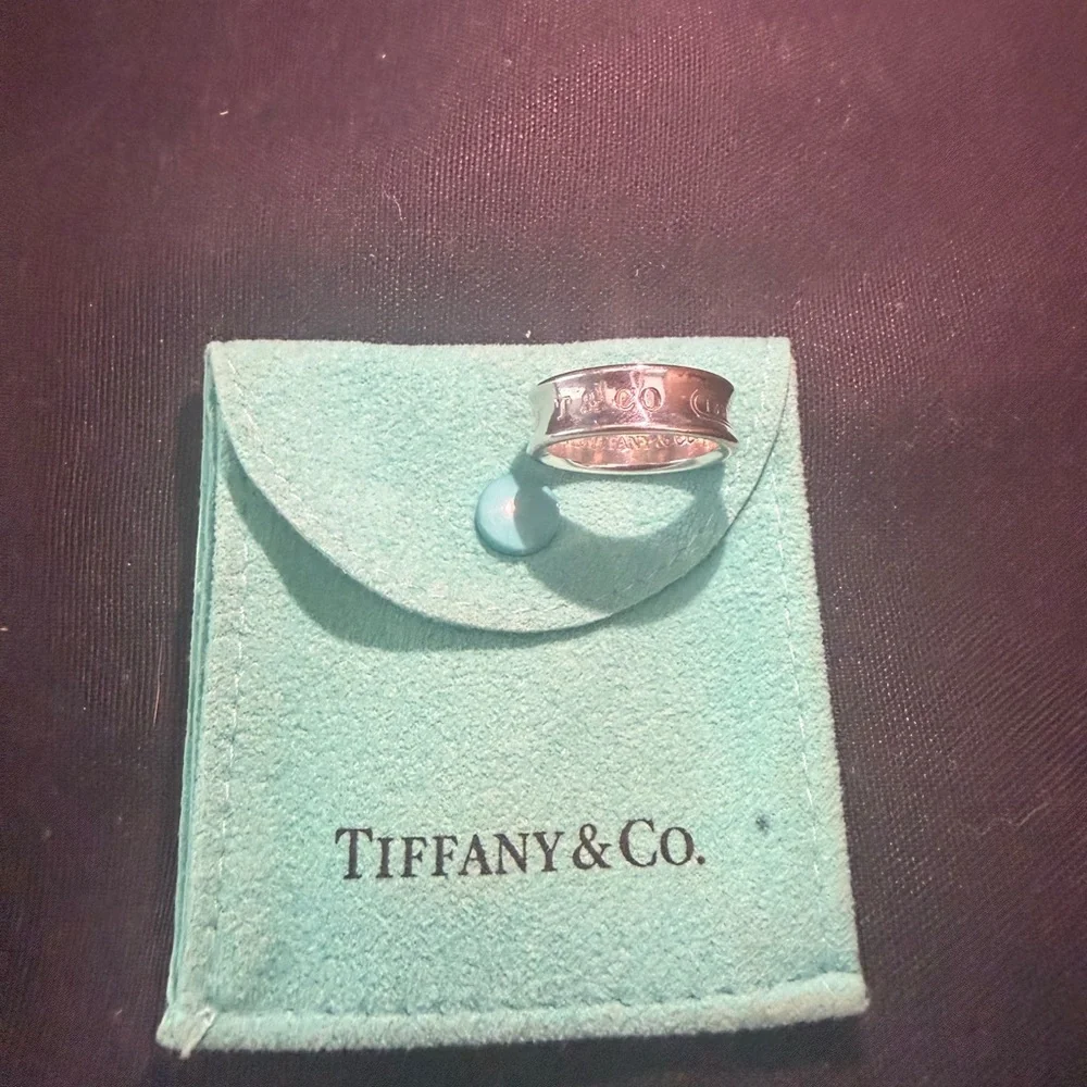 Authentic Unisex Tiffany & Co. Silver Band Size 6 1/2  1837 logo send offer! - Picture 4 of 5